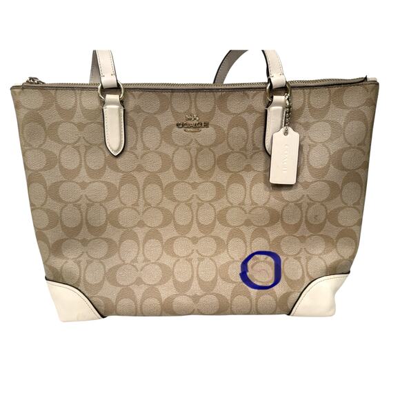 Coach F29208 Shoulder Handbag Tote Pvc All-Over Pattern Light Khaki - Picture 14 of 14